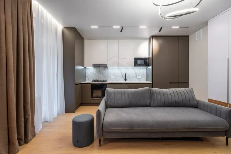 Кухня-гостиная — Ремонт квартиры-студии, 36 м²